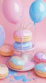 Macarons Melt Into Pastel Dreamscape With Confetti Magic.