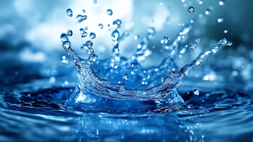 Crystal water splash arcs upward in sharp frozen motion.