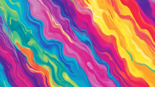 Vivid flowing abstract pattern in bright rainbow colors.