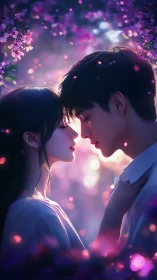 Profile Portrait: Silhouetted Couple with Bokeh Light Rendering