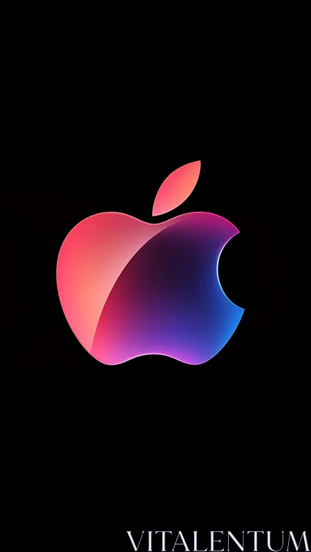 Neon bitten fruit emblem glowing on midnight velvet field.