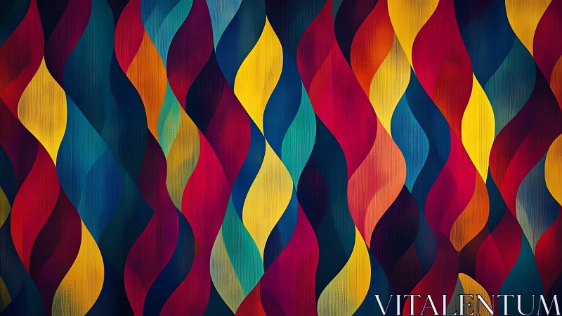 Colorful curved ribbons dance in a joyful abstract pattern