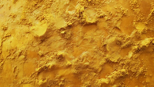 Macro study of granular yellow powder forming irregular relief surface