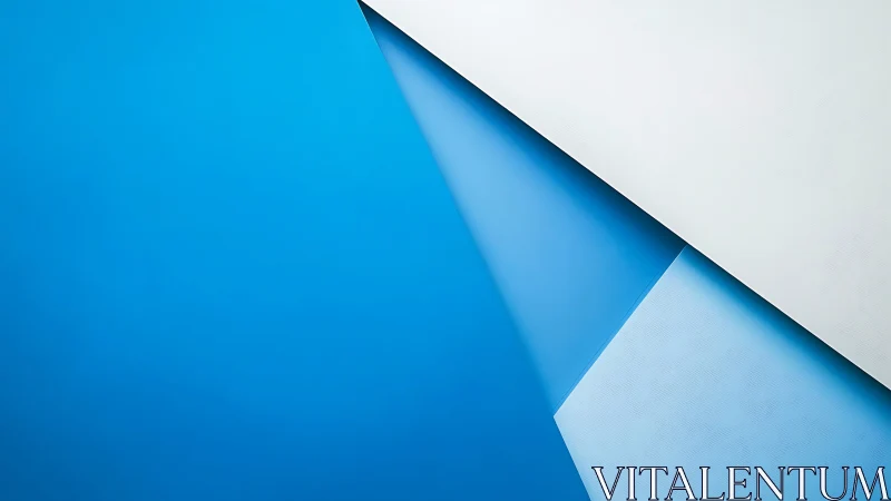 Geometric blue abstraction with layered angular planes.
