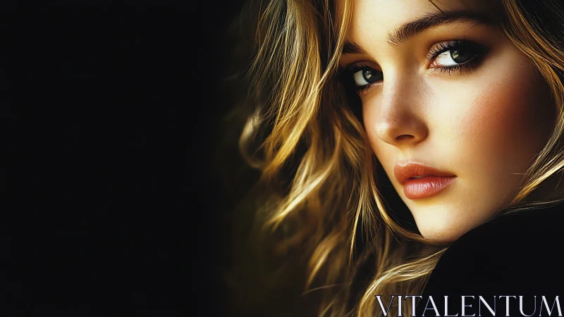 Cinematic close-up portrait in warm, high-contrast side lighting