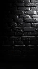 Midnight brickwork whispers in sculpted shadows and glossed quiet.