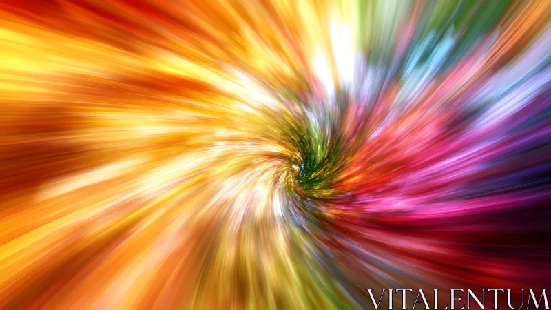 Chromatic vortex burst with radial motion blur core glow.