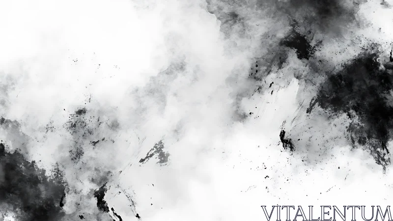 Monochrome ink clouds drifting through negative space.