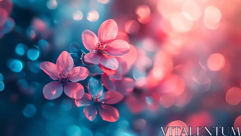 Pink Blossoms with Bokeh Glow.