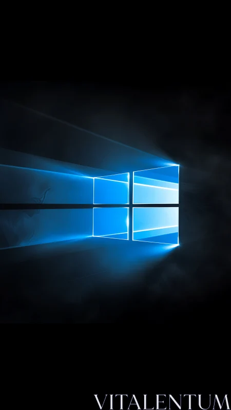 Window-shaped light projection forms on a dark vaporous field