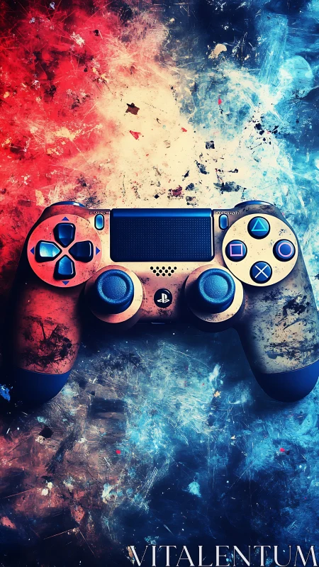 Gaming Controller Bursts with Vibrant Energy.