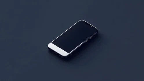 Modern smartphone on dark background in minimalist style.