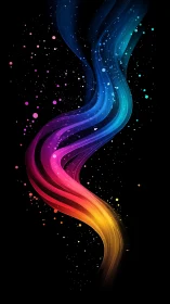 Chromatic energy ribbon with neon gradients on black field.