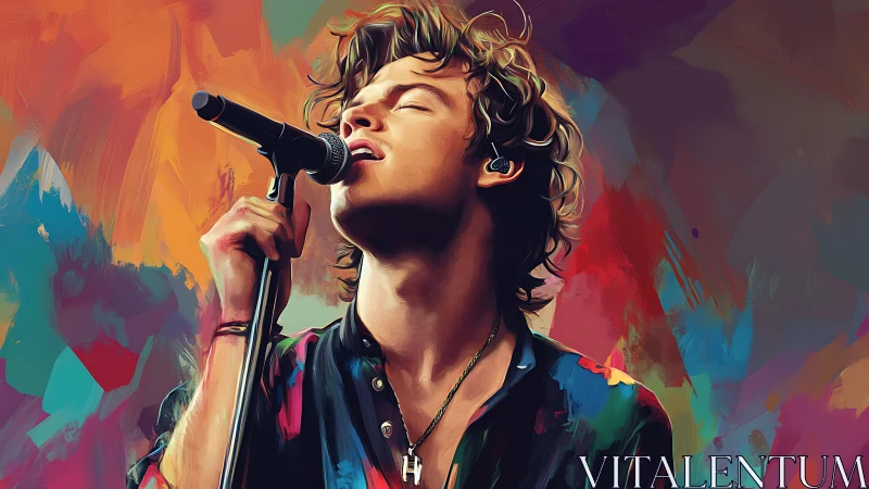 Velvet-voiced singer dissolves into a storm of painted color