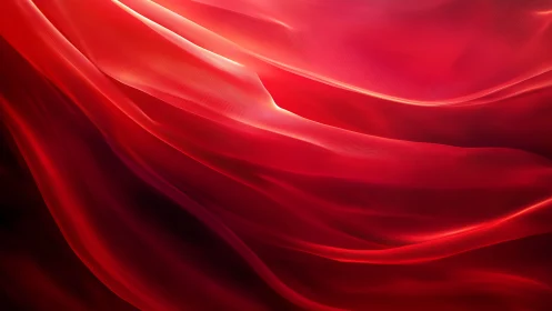 Translucent red fabric waves with directional rim lighting