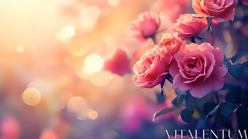 Selective Focus Bloom Study: Rose Cluster Depth Analysis.