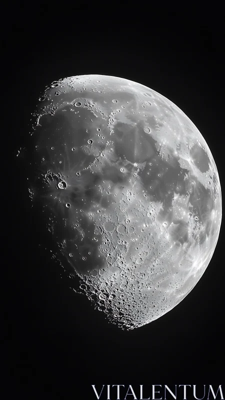 Telescopic view of lunar terminator with crater detail.