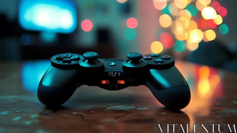 PlayStation 3 Controller Glowing Urban Lights.