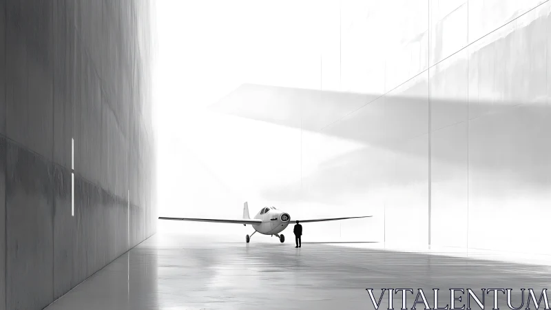 Single Engine Aircraft in Minimalist Hangar Space