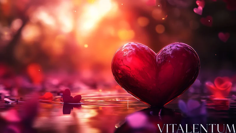 Luminescent Crystalline Heart Form with Chromatic Light Diffusion.