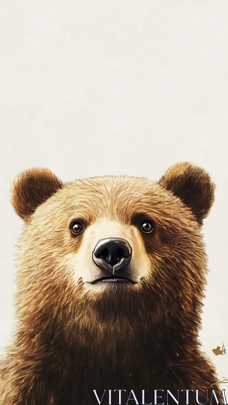Brown bear portrait displays soft fur and curious gaze