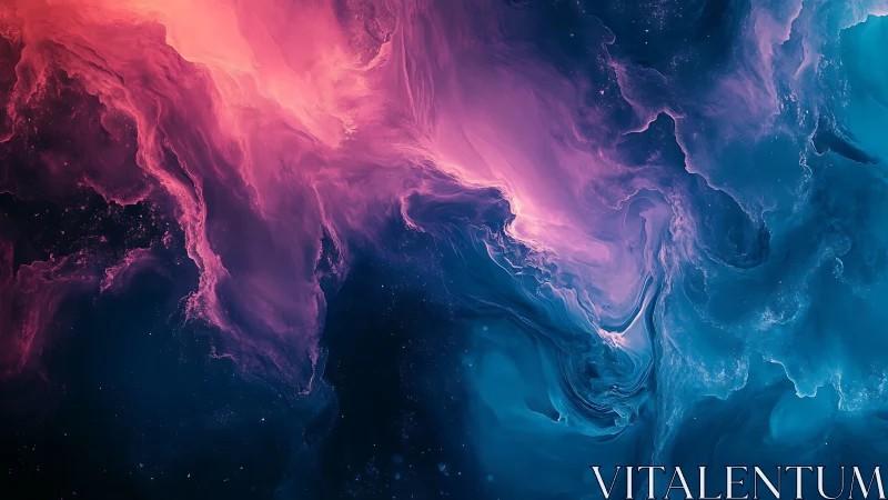 Nebula-like digital abstraction in pink and blue tones.