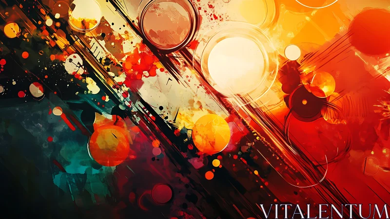 Solar jazz collision of orbs and streaked midnight colorfields.