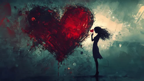 Silhouette and Heartbreak: A Woman's Emotional Journey.