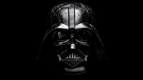 Midnight helmet stares back, polished like liquid shadow