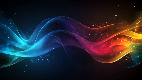 Chromatic wavefront spectra with luminous particle trajectories.