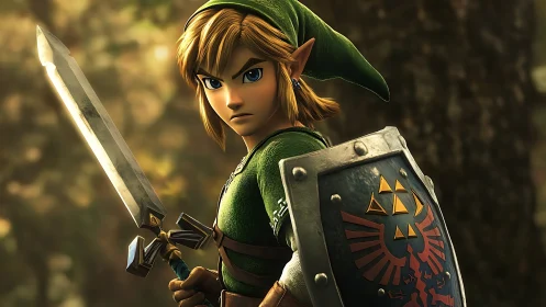 Detailed fantasy swordsman rendered in high-resolution 3D profile