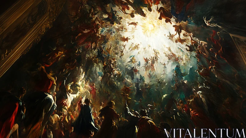 Heavenly ascension erupts through radiant celestial vortex.