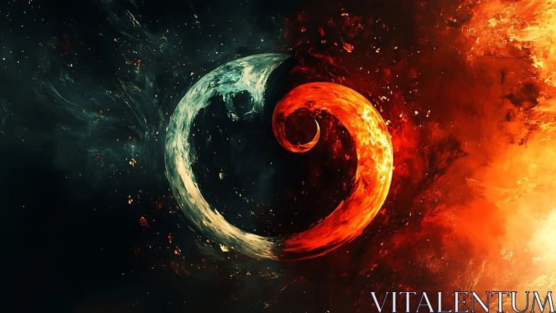 Celestial Yin-Yang: Fire and Ice Cosmic Duality.
