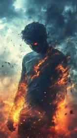 Emberborn drifter walks between stormlight and wildfire.