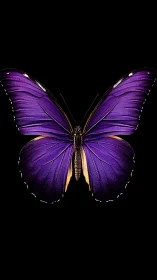 Vibrant purple butterfly unfolding quiet nighttime magic.