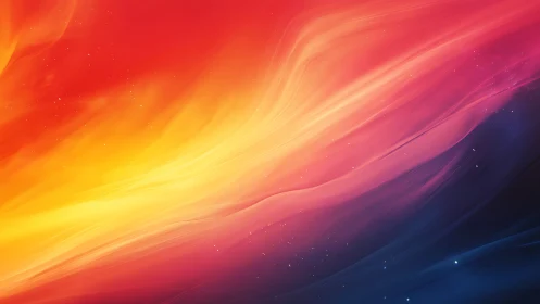 Radiant color waves flow gently from warm light to deep night