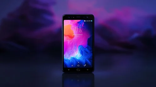 Smartphone with Fluid Abstract Display Interface.