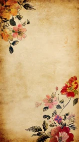 Gentle vintage florals framing a warm, cozy background.