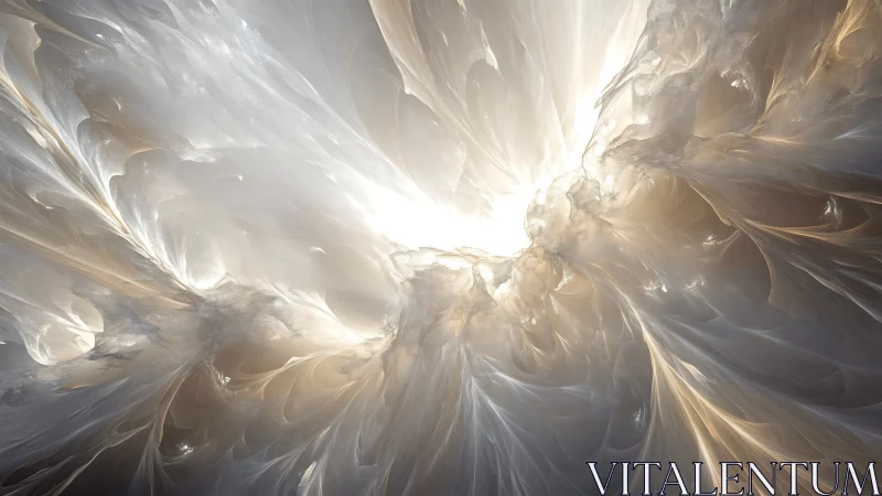 Radiant clouds swirl gently around a luminous celestial core