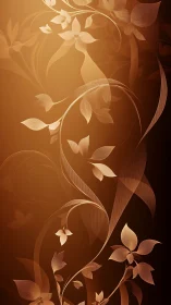 Gradient floral vector pattern forms layered translucent vines