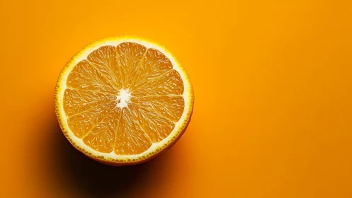 Vibrant orange slice on saturated monochrome backdrop.