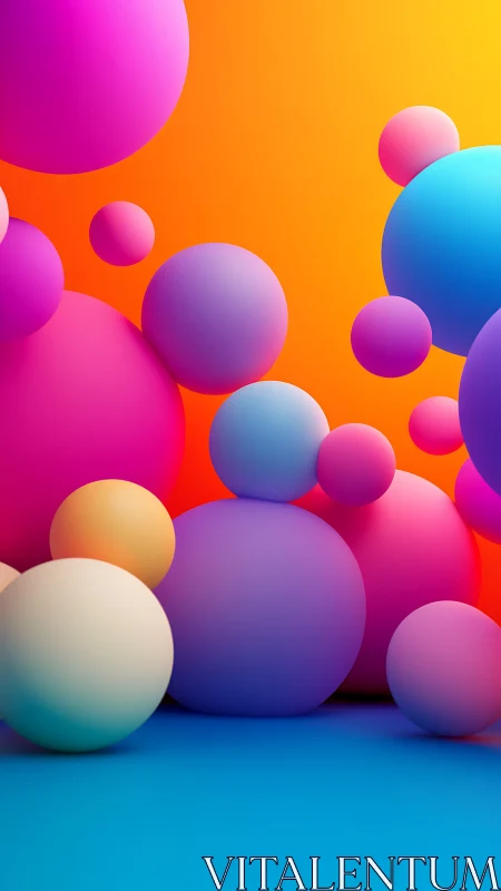 Vibrant gradient spheres float over bold color planes.