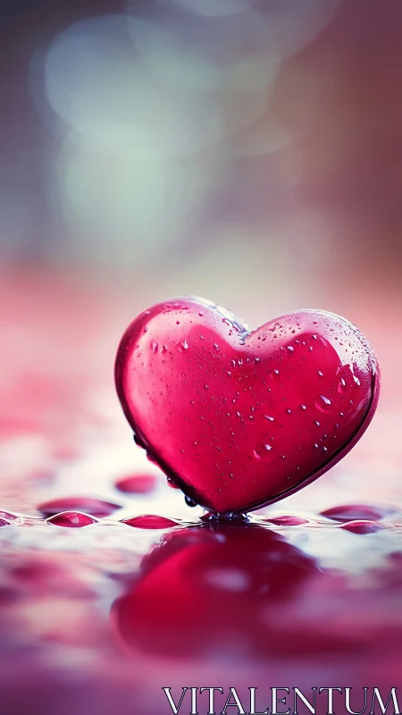 Luminous Heart Shaped Droplet Glistens With Pure Romance