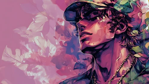 Painted rebel in florid shadows rewrites the evening sky