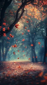 Autumn Magic Dancing Through Misty Woods.