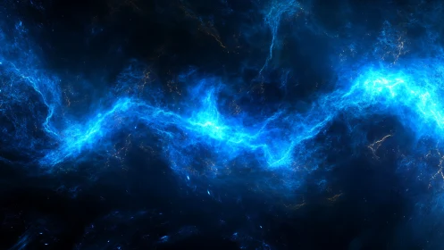 Electric nebula river carving through midnight cosmos.