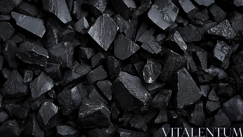Gleaming black coal pieces revealing rugged hidden beauty.