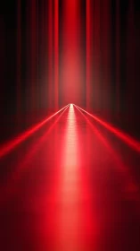 Crimson laser corridor stretching into a glowing unknown.