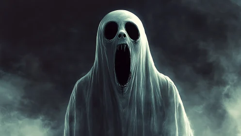 Ghostly wail freezes the fog in a night of hungry silence