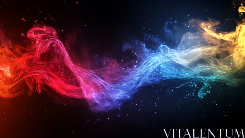 Spectral fluid dynamics of tri-chromatic nebular filaments.